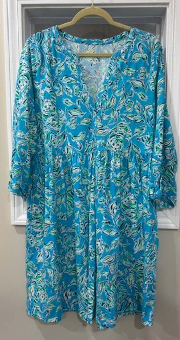 Lilly Pulitzer Loran Swing Dress Turquoise Oasis Outta Line